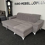 Розкладний диван з нішею сірого кольору, фото 5