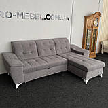 Розкладний диван з нішею сірого кольору, фото 3