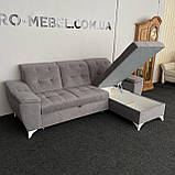 Розкладний диван з нішею сірого кольору, фото 4