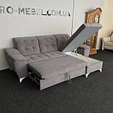 Розкладний диван з нішею сірого кольору, фото 7