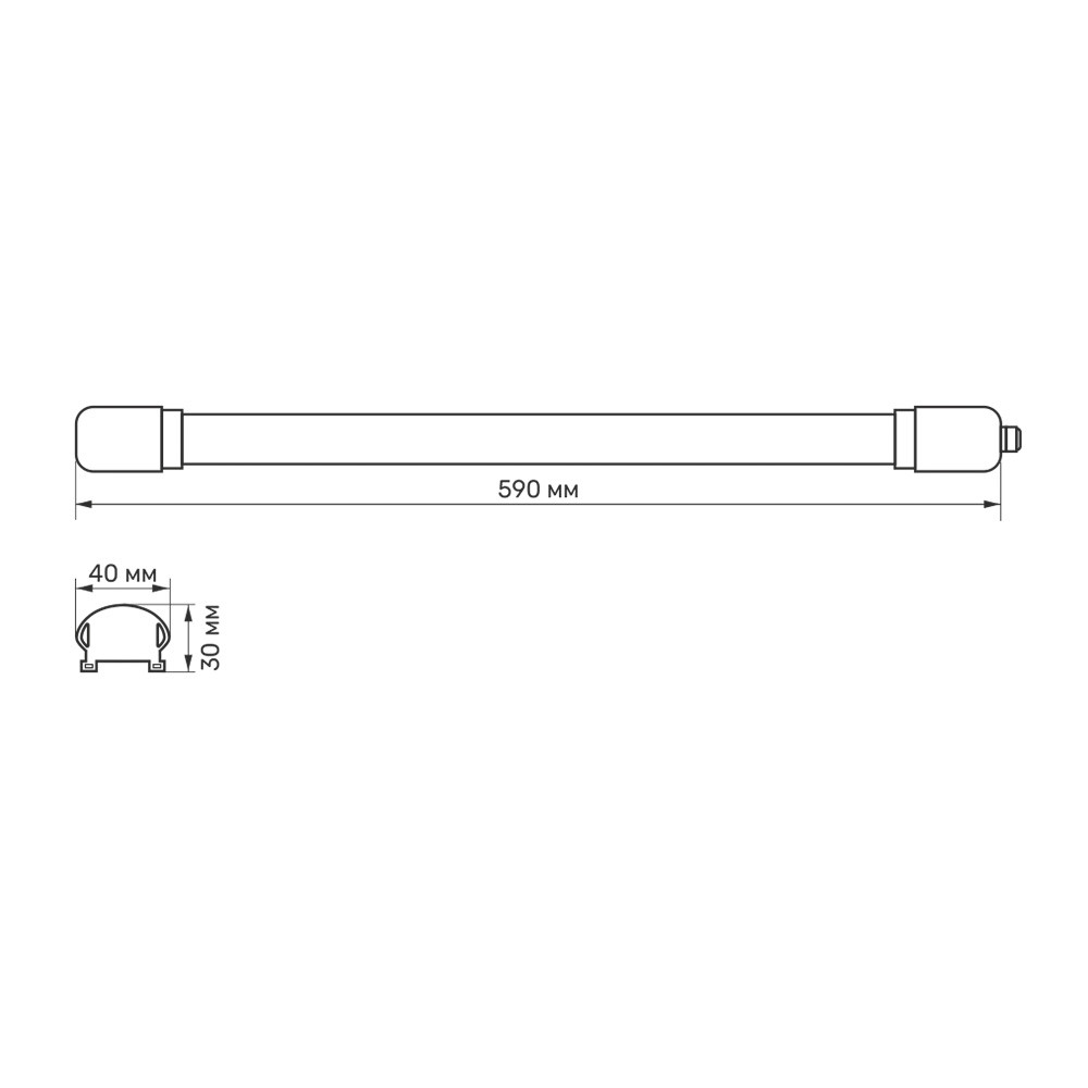 LED светильник IP65 линейный 18W 6500K 1620 Lm 0,6м белый - фото 3 - id-p1986684179