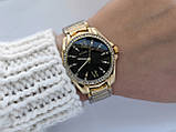Жіночий наручний годинник Michael Kors (майкл корс) золотий з чорним, камінчики навколо циферблата - код 2312b, фото 3
