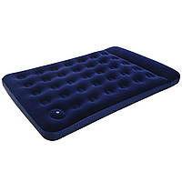 Полуторний надувний матрац для кемпінгу Bestway Pavillo з ножним насосом ПВХ Синій 137x191x25 см (IP-166889)