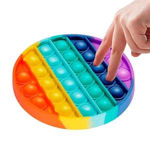 Іграшка-антистрес вічна пупирка KIDWILL Pop It Водонепроникна Круг Різнобарвний (VK-003)