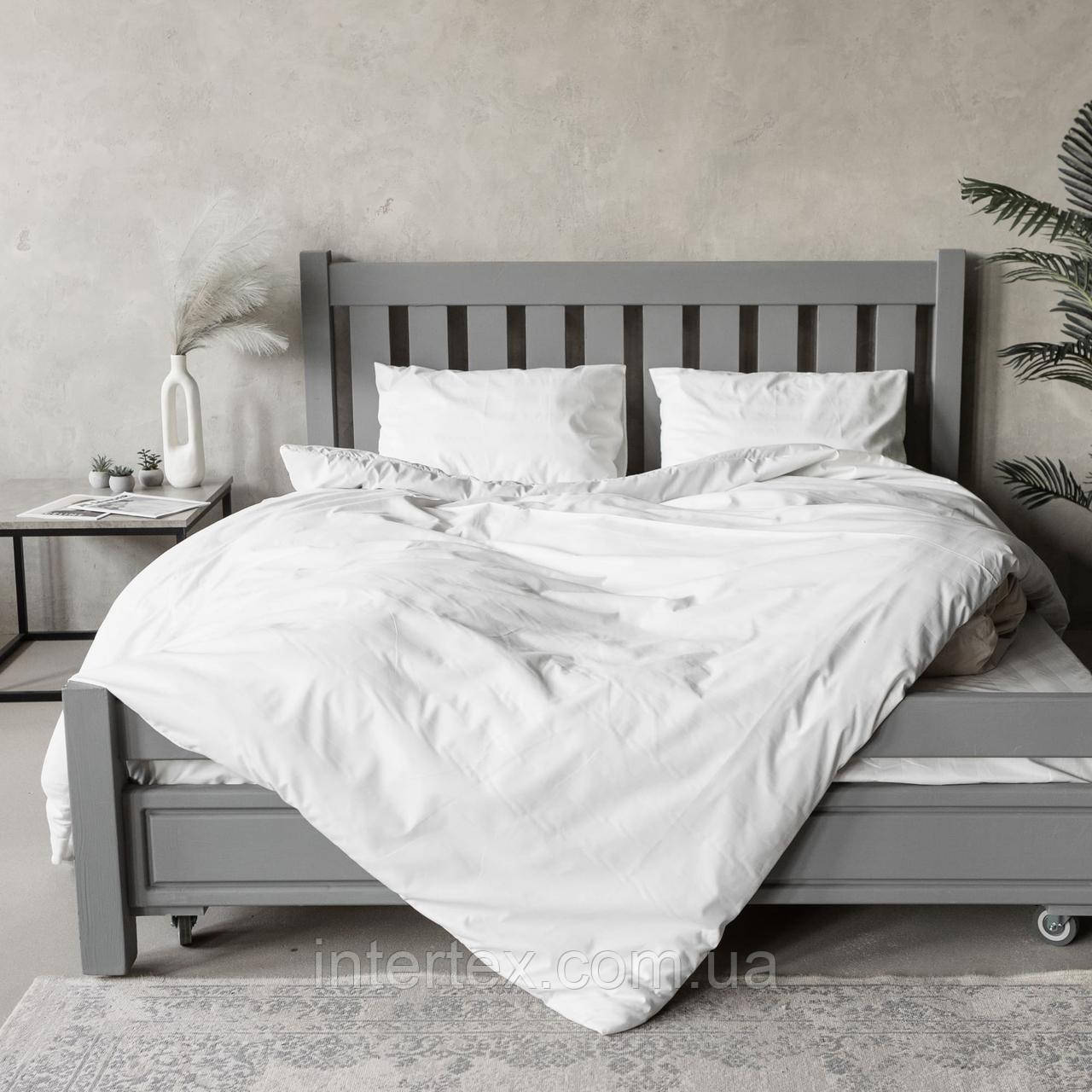 Комплект постільної білизни Страйп молочний (сімейний), фото 1