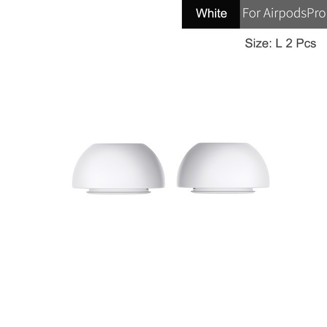 Амбушюри силіконові Grendio для навушників AirPods Pro, розмір L, Білі (2049052)