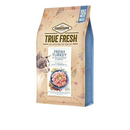 Carnilove True Fresh Cat Turkey Сухий корм для дорослих котів з індичкою 340 г, фото 1