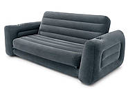 Двухместный надувной диван трансформер Intex Pull-Out Sofa трансформер с насосом Черный 203х224х66 см