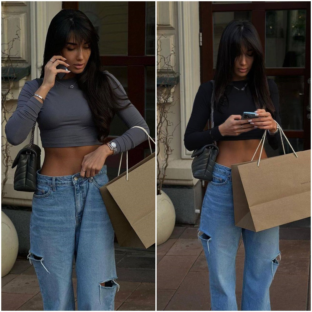 Жіночий топ із довгими рукавами з мікродайвінгу розміри норма