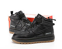 Nike Air Force Black Winter Gore-Tex (Черные высокие кроссовки Найк Аир Форс на меху)