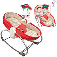 Люлька качалка с музыкой Bebe Stars 68149 R с виброблоком, Красный (68149 Red-RT)