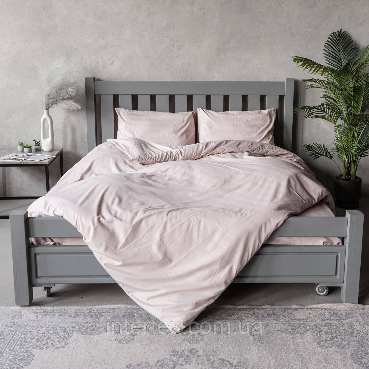 Комплект постільної білизни Страйп пудра (півторачний), фото 1