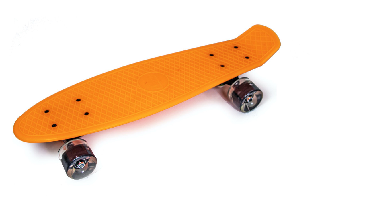 Дитячий борд скейтборд Space Sport "Orange" зі світними PU-коліщанами Жовтогарячий 55х15 см (DP-1905288341)