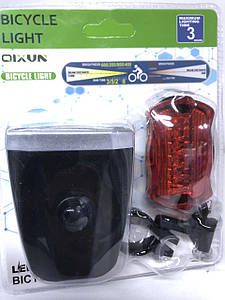 Ліхтар для велосипеда Вело фара із заднім ліхтарем мигалкою Велосипедний ліхтар із кріпленням QX-T