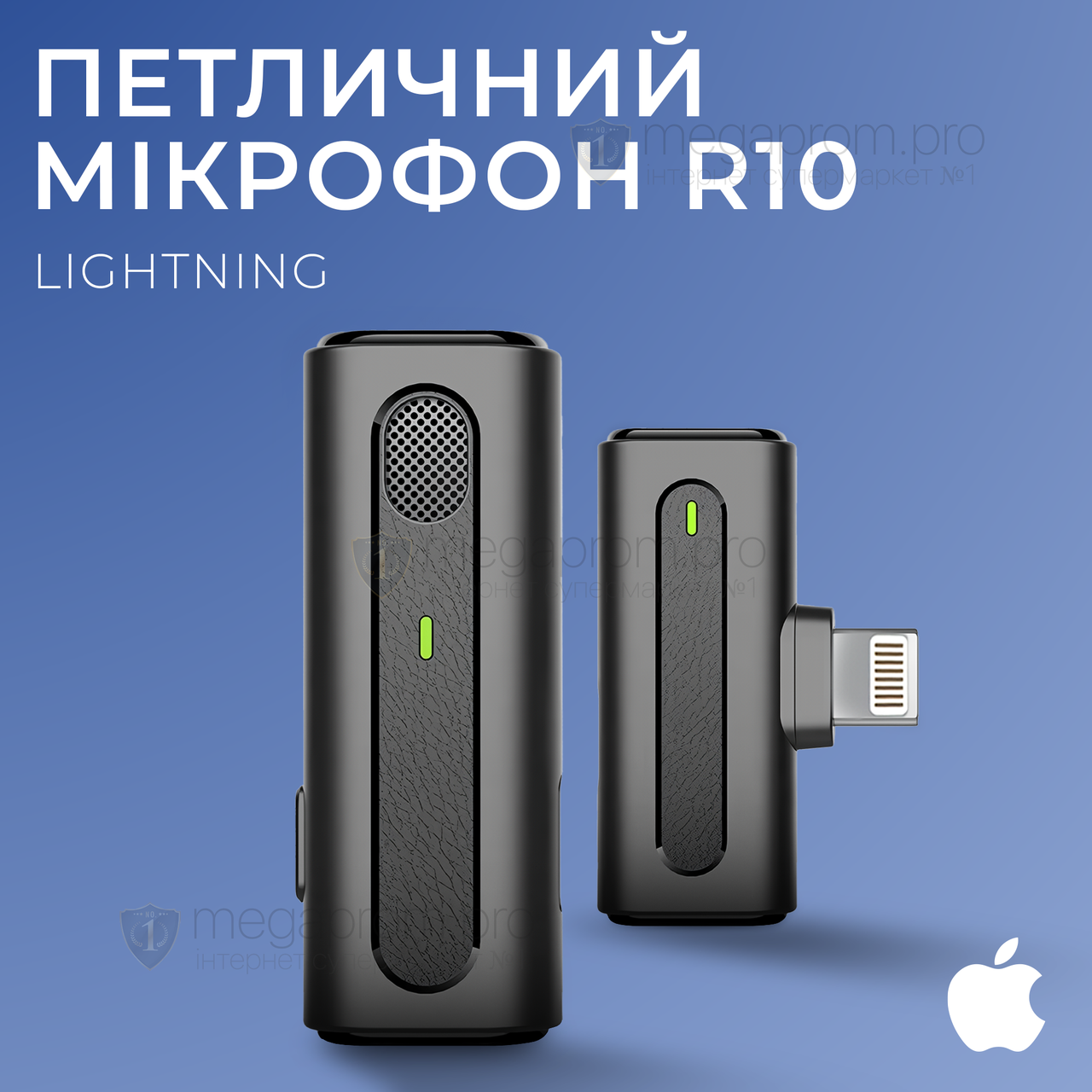 Професійний бездротовий петличний мікрофон R10 Lightning петличка для айфона iphone оригінальний