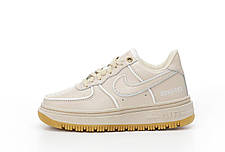 Жіночі тормо кросівки Nike Air Force 1 Luxe GORE-TEX Beige Найк Гор-Текс бежеві шкіра термо осінь єврозима -5, фото 3