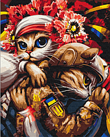 Патриотическая картина по номерам Кошка Берегиня ©Марианна Пащук Рисунки на холсте 40х50 BrushMe BS53689