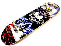 Деревянный скейтборд Space Sport "Skull" с PU-колесами Разноцветный Клен 79х20 см (DP-SD06)