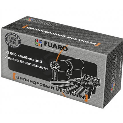 Циліндровий механізм R600/70 mm 30/40 (25+10+35) CP - хром BRASS 26111 FUARO Китай, фото 4