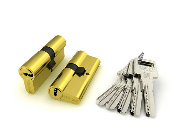 Циліндровий механізм R600/70 mm 35/35 (30+10+30) BBP- матова латунь BRASS 26113 FUARO Китай, фото 1