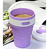 Похідний кухоль силіконовий складаний , Складний кухоль для кави, Силіконовий IJ-726 складаний стаканчик, фото 7