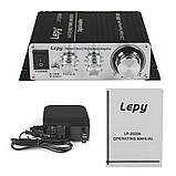 Lepy LP-2020A Hi-Fi цифровий підсилювач класу D з блоком живлення, чорний, фото 6