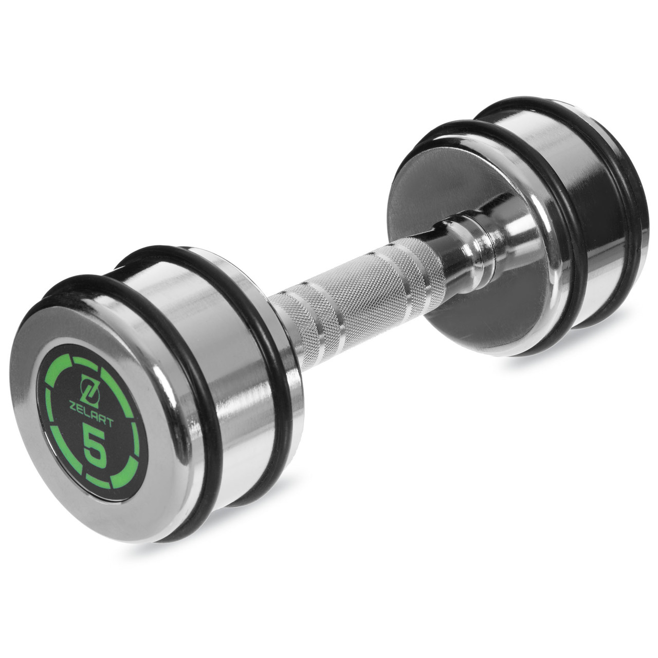 Гантель для фітнесу 5 кг хромована Zelart (1 шт) FI-2622-5