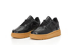 Кросівки зимові чоловічі Nike Air Force 1 Luxe GORE-TEX Найк Гор-Текс чорні шкіра термо осінь єврозима -5, фото 4
