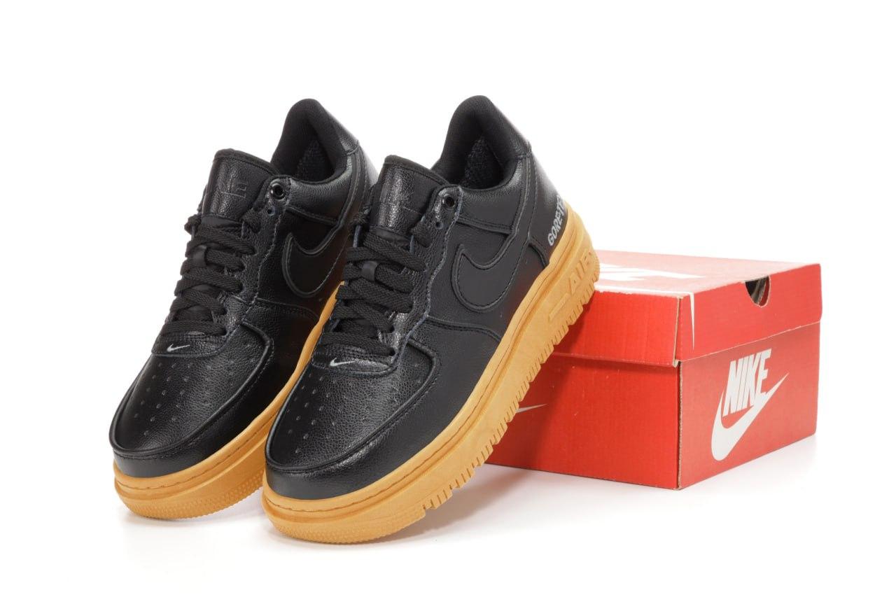 Кросівки зимові чоловічі Nike Air Force 1 Luxe GORE-TEX Найк Гор-Текс чорні шкіра термо осінь єврозима -5