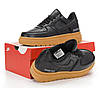 Кросівки зимові чоловічі Nike Air Force 1 Luxe GORE-TEX Найк Гор-Текс чорні шкіра термо осінь єврозима -5, фото 7