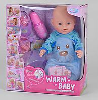 Пупс функциональный Warm Baby WZJ 058 A-575 (10 функций, звуковые эффекты) Кукла Беби Борн, Интерактивный пупс