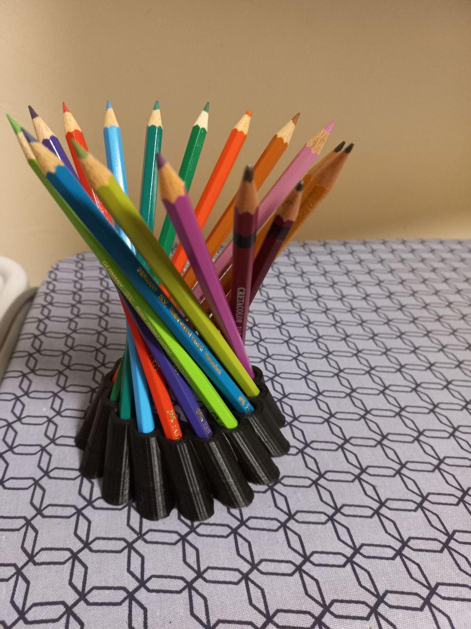 Підставка для олівців / ручок (16 шт) / пластик 3D ДРУК / 11x11x3 см