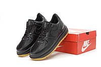 Кроссовки термо мужские Nike Air Force 1 Luxe GORE-TEX Black Найк Гор-Текс черные кожа термо осень еврозима