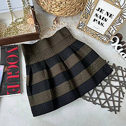 Спідниця для дівчинки в чорну смужку Хакі 128, Grastar, Хакі, Для дівчаток, Весна Осінь, 98