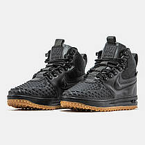 Зимові Чоловічі Кросівки Nike Lunar Force 1 Duckboot 17 Fur / Найк Лунар Форс 1 Дакбут 17 Чорні (Хутро), фото 5