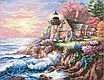 Набір для вишивання за нанесеною на канву схемою "The seaside lighthouse (1)". AIDA 14CT printed, 44*36 см, фото 10