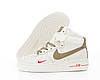 Жіночі зимові кросівки Nike Air Force 1 mid Winter Найк Аір Форс високі бежеві шкіра хутро зима, фото 7