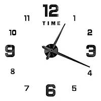3Д годинник настінний, чорний (40-120 см) 9020-003 (6909)
