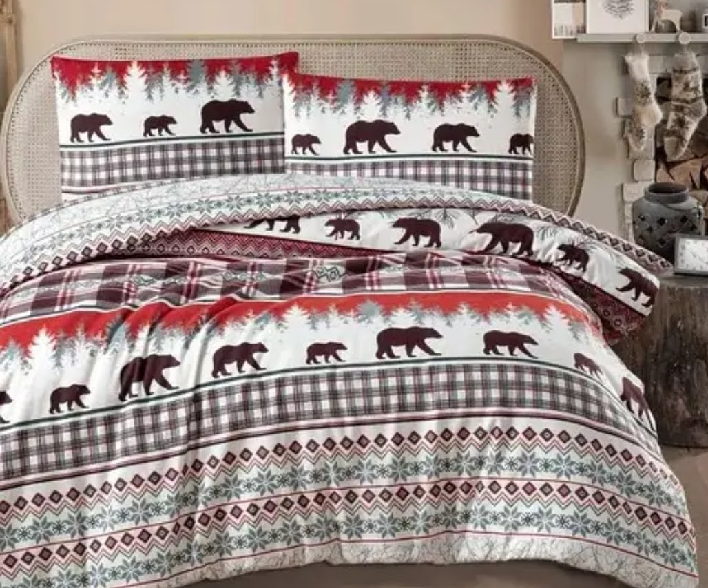 Фланелева постільна білизна евро розмір «Cozy tile», фото 1