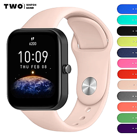 Ремінець для Xiaomi Amazfit Bip 3 / Bip 3 PRO силіконовий (AN) Пісочно рожевий