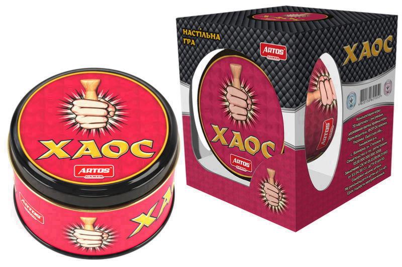 Настільна гра "Хаос" в жерстяній банці ARTOS Виготовлено в Україні