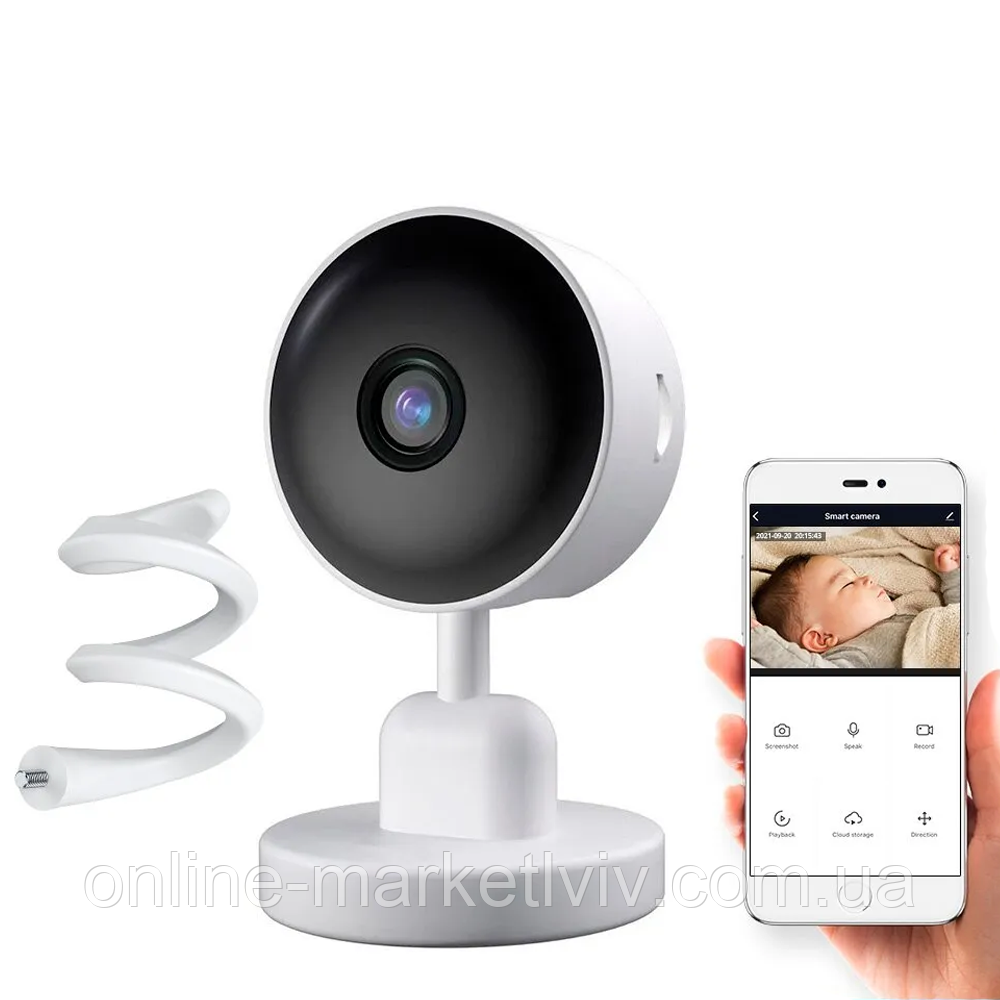 Розумна відеоняня з гнучким кріпленням SMART WIFI / Радіоняня з камерою, фото 1