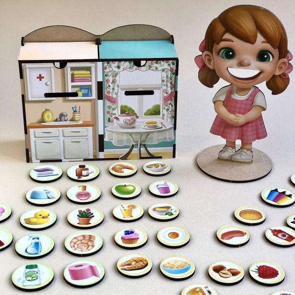 Дерев'яний пазл-сортер Їстівне-неїстівне Ань-янь 15*18*7 см (ПСФ091), фото 1