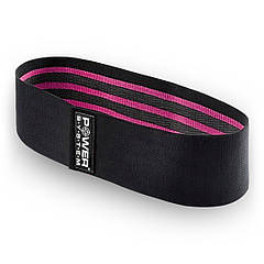 Тканева гумка для фітнесу та спорту Power System PS-4091 Booty Band LVL 1 Black/Pink (d_64 см. навантаження 18-23кг.)