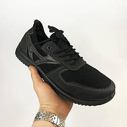 Чоловічі кросівки чорні із сітки 43 розмір. Літні кросівки під джинси для чоловіків. Модель 46384. CP-346 Колір: чорний
