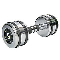 Гантель для фітнесу 9 кг хромована Zelart (1 шт.) TA-8232-9