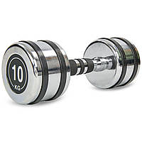 Гантель для фітнесу 10 кг хромована Zelart (1 шт.) TA-8232-10