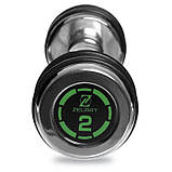 Гантель для фітнесу 2 кг хромована Zelart (1 шт.) FI-2622-2, фото 4