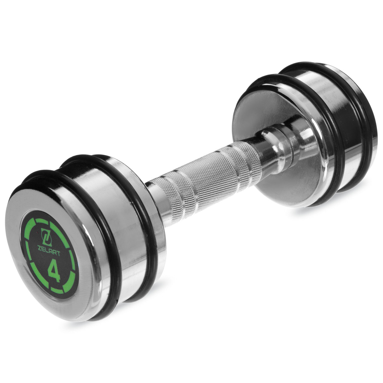 Гантель для фітнесу 4 кг хромована Zelart (1 шт) FI-2622-4