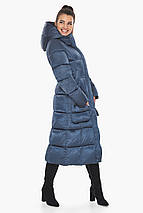 Сапфірова жіноча куртка з капюшоном модель 59230, фото 2